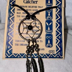 Black Dreamcatcher Pendant Necklace